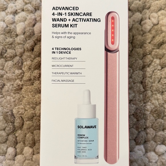 Solawave Rose Advanced 4 in 1 Skincare Wand and Activating Serum Set